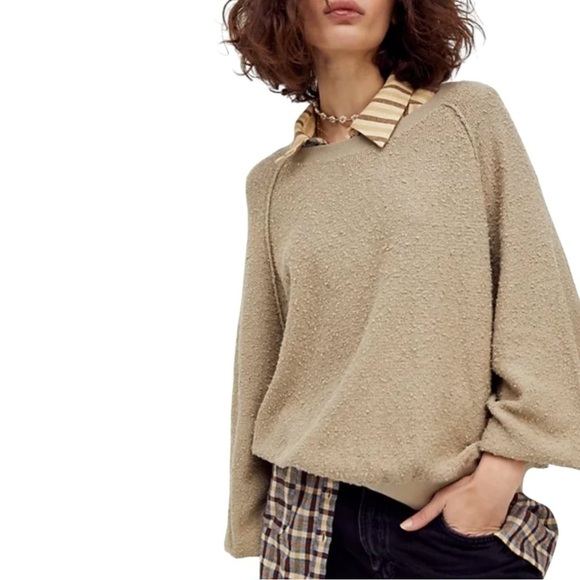 FREE PEOPLE Found My Friend Boucle Pullover - Picture 1 of 10